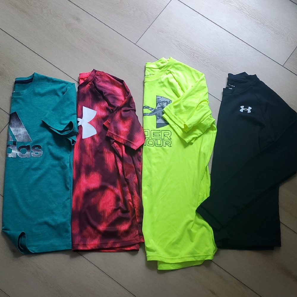 Under Armour Kids' Red and Yellow Short Sleeve Tees